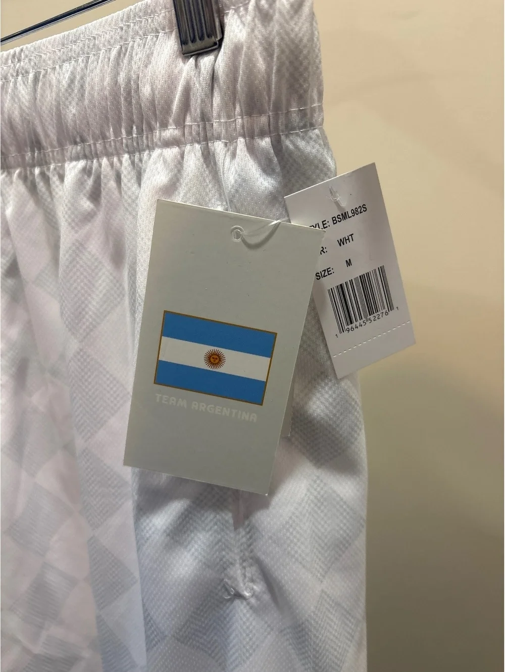 ARG Team Argentina White Sports Shorts Size Medium